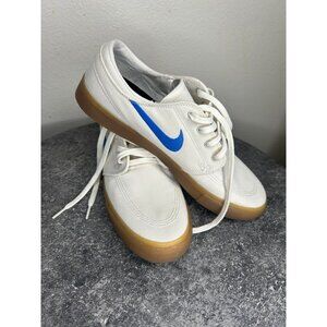 Nike Mens Canvas Skate Shoes White & Gum Sole Size 10.5